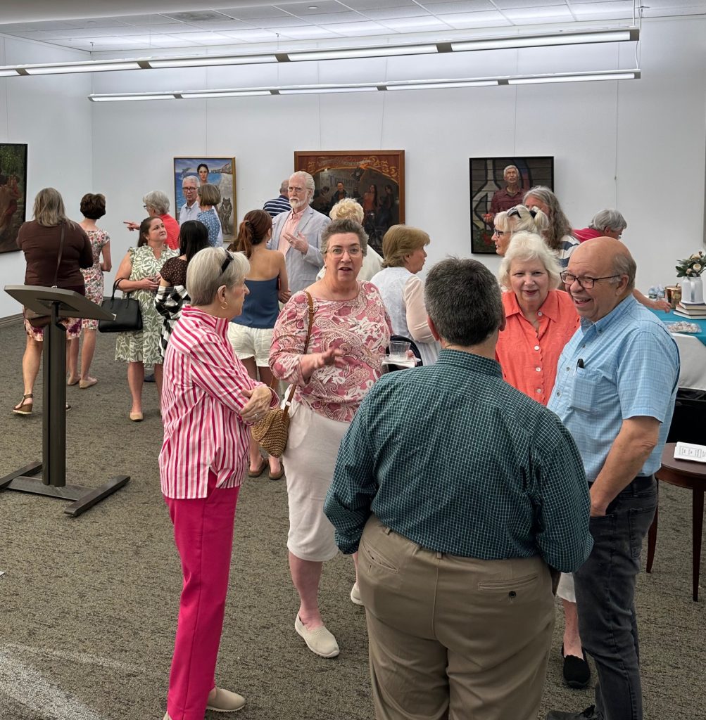 People gathered at art gallery opening of Robert Garey