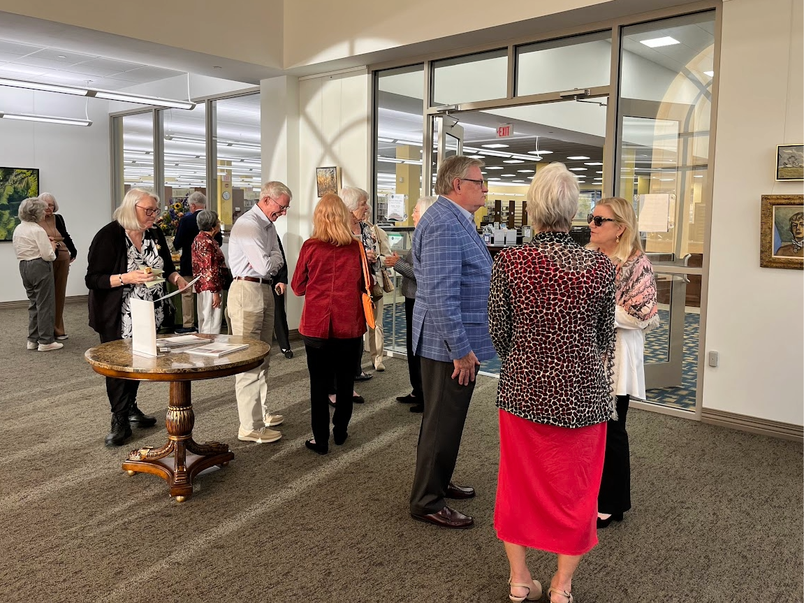 Gallery patrons at exhibit opening of Nikolai Oskolkov