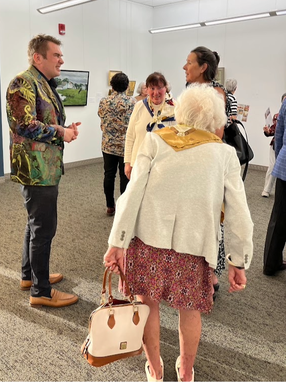 Gallery patrons at exhibit opening of Nikolai Oskolkov