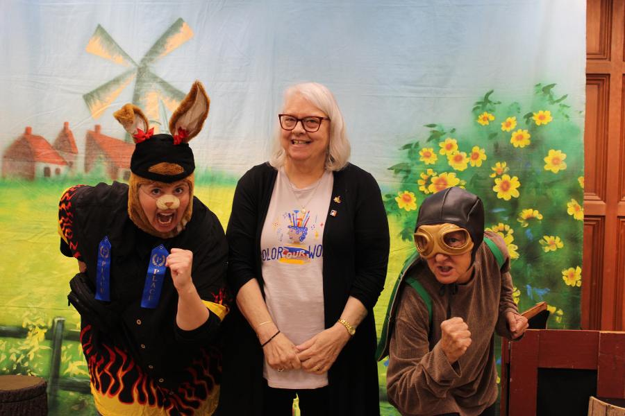 Paula posing with Porkchop productions actors