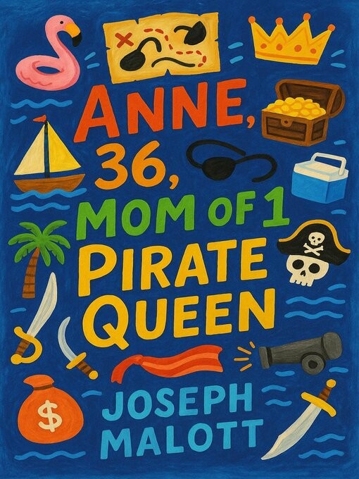 Illustrated cover with the title and images of various pirate and beach items.