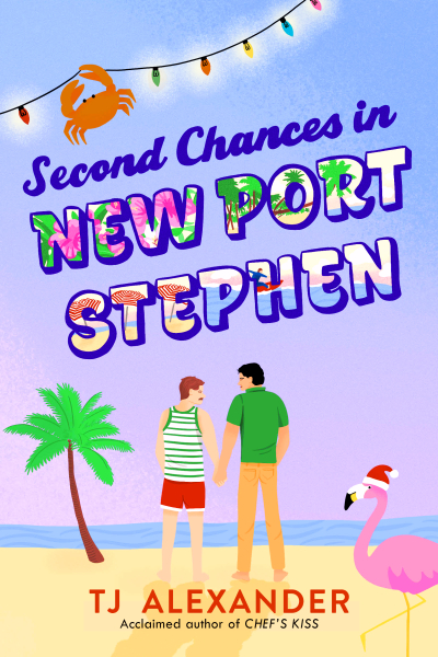 Second Chance in New Port Stephen book cover showing to guys holding hands on the beach