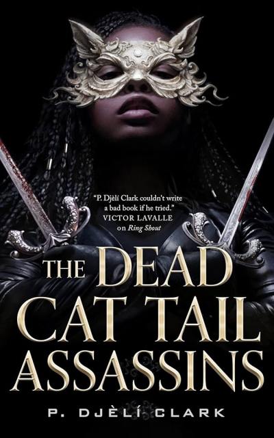 Book Cover for the Dead Cat Tail Assassins showing a girl wearing an ornamental cat mask