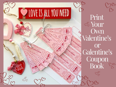 Coupon books and hearts to print your own coupon books