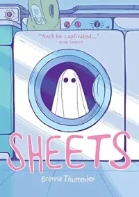 Sheets book cover, a ghost inside a washing machine