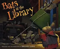 Bats in the Library book cover, showing bats and library books