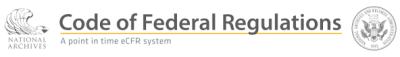 Code of Federal Regulations database logo