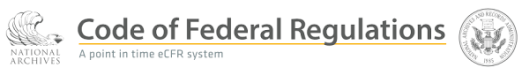 Code of Federal Regulations database logo