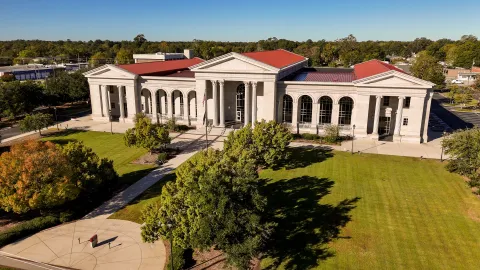 Front aerial view of Florence County Public Library