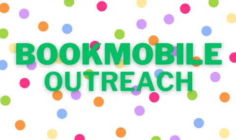 bookmobile outreach over colorful polka dots