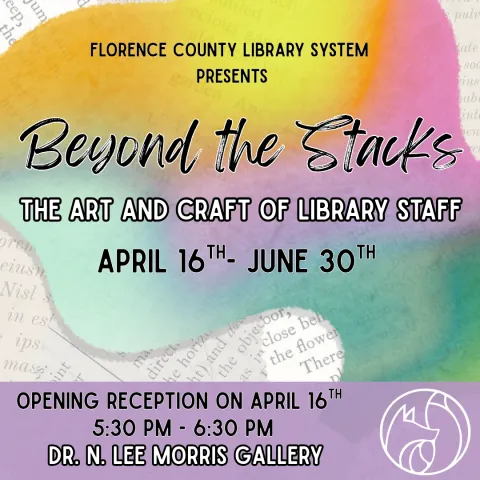 Visual image regarding Beyond the Stacks gallery opening