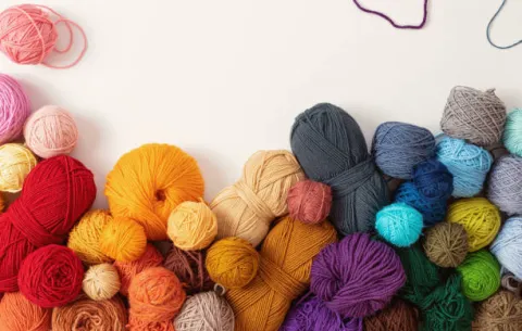 multicolored balls of yarn