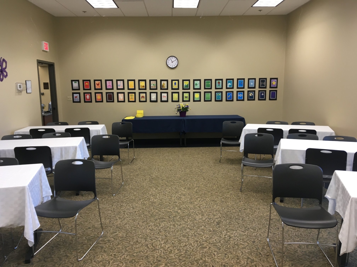 View of Johnsonville library meeting room with table and chairs.