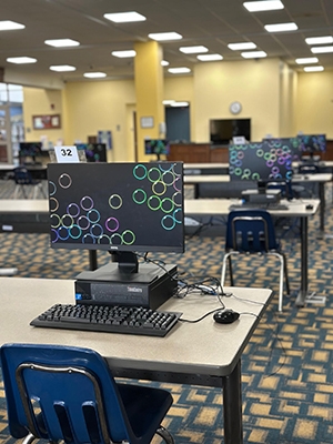 Public computers available at the library