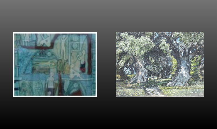 Permanent Collections Graphic showing two different art pieces
