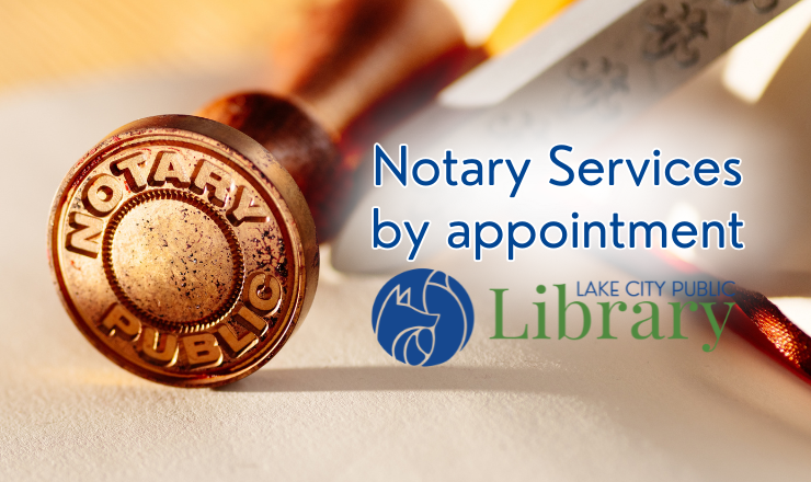 Notary Services by appointment logo with stamp